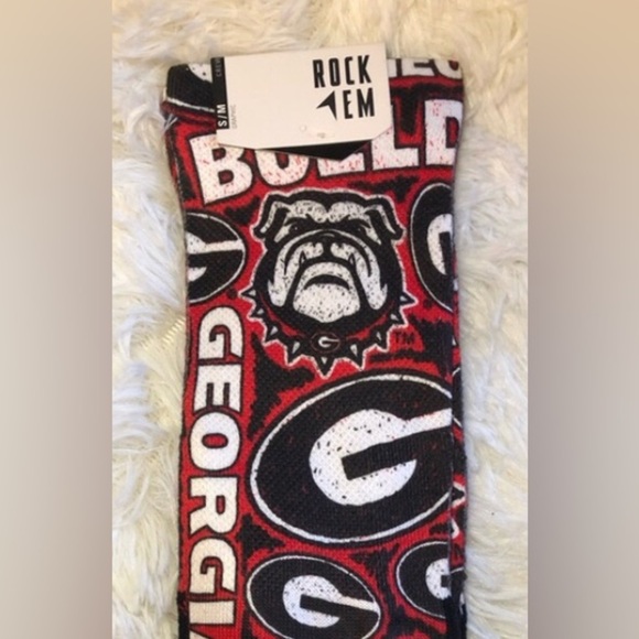 Georgia Bulldogs Socks - Red and Black NWT - Picture 10 of 11